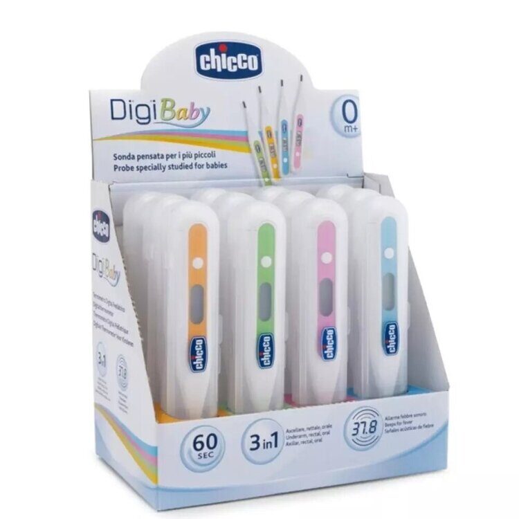 Термометр педиатрический DigiBaby, 3-в-1, цифровой в футляре, 0 мес.+ Chicco