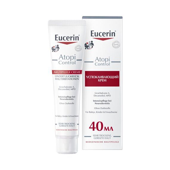 Eucerin®,  "AtopiCONTROL", успокаивающий крем для взрослых, детей и младенцев, 40 мл