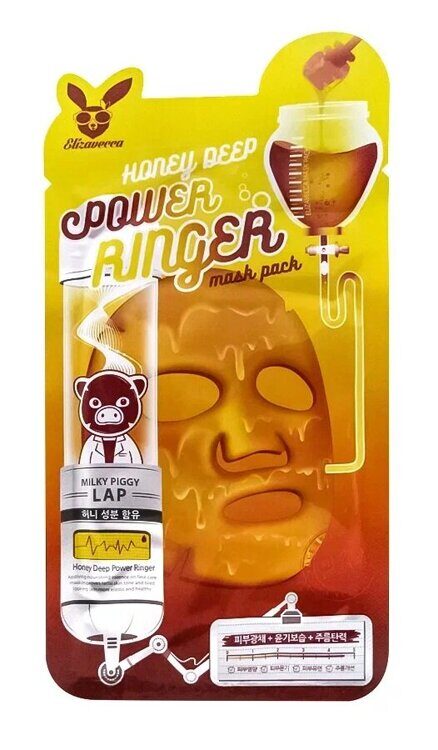 ЕЛЗ   Тканевая маска с медом Power Ringer Mask Pack Honey Deep 23мл ELIZAVECCA