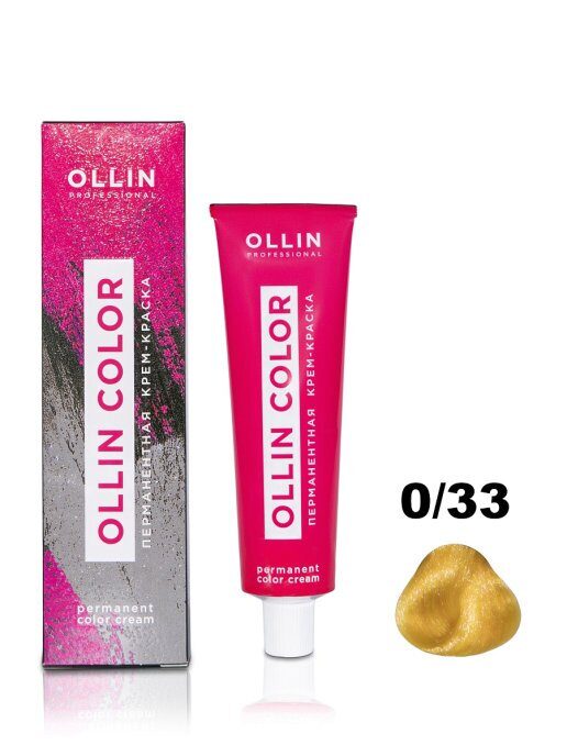 OLLIN COLOR   0/33 корректор желтый 100 мл Перманентная крем-краска для волос OLLIN PROFESSIONAL