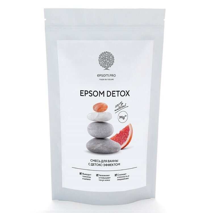 Смесь Epsom Detox с содой, солью и маслами для ванн, 1 кг Epsom.pro