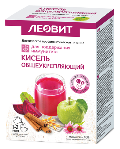 Кисель Общеукрепляющий. 5 пакетов по 20 г. Упаковка 100 г (Иммунэпротектин) Леовит