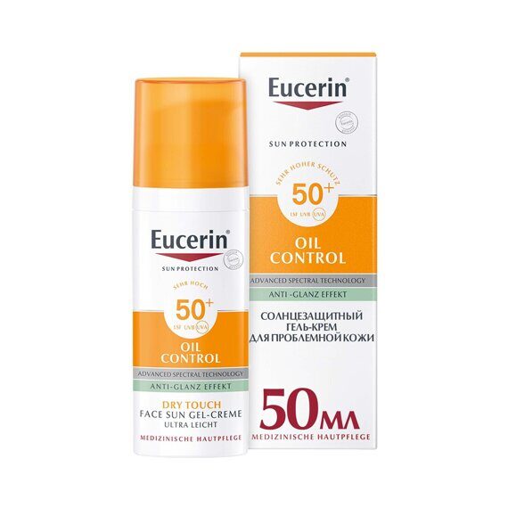 Eucerin, "Sensitive protect" Солнцезащитный гель-крем для проблемной кожи лица, SPF 50+, 50 мл EUCERIN