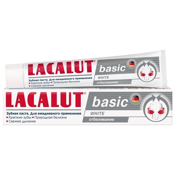 Отбеливающая зубная паста Basic White, 75 мл Lacalut