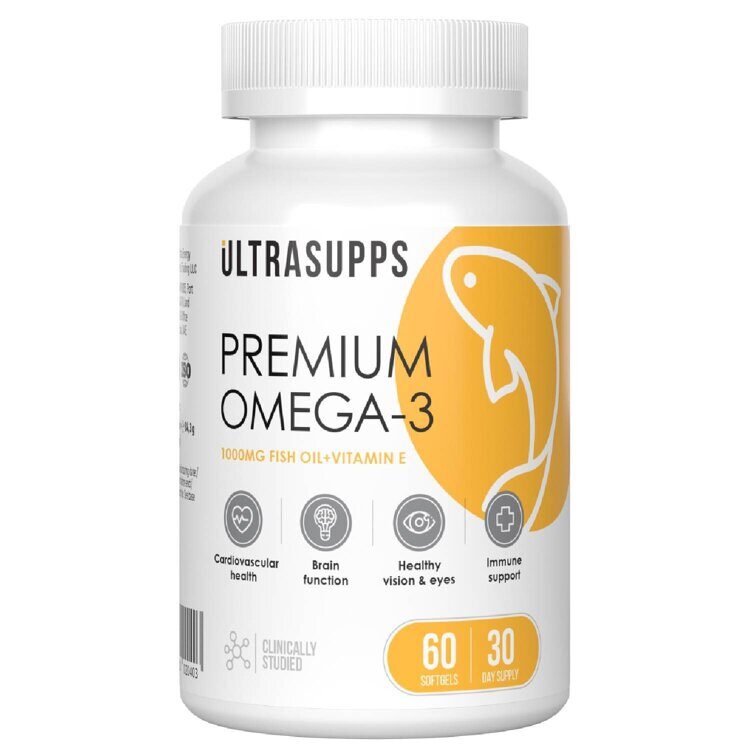 ULTRASUPPS Премиум Омега-3, 60 мягких капсул ULTRASUPPS