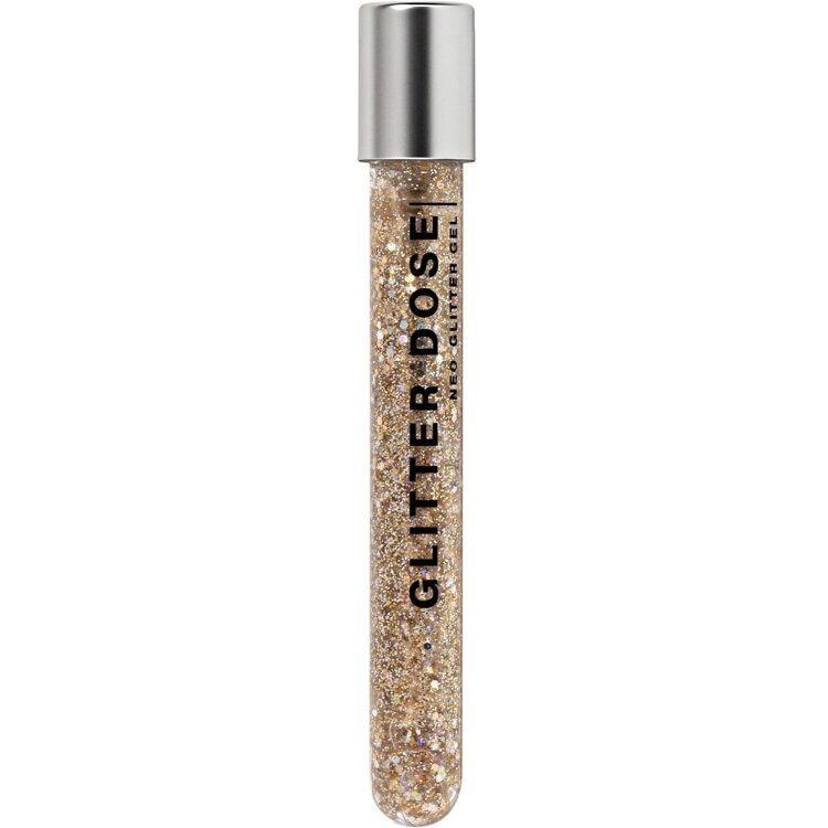 Глиттер INFLUENCE BEAUTY GLITTER DOSE на гелевой основе,  эффектный трендовый макияж лица, ушей, шеи и тела, тон 03: золотой, 6,5мл INFLUENCE beauty