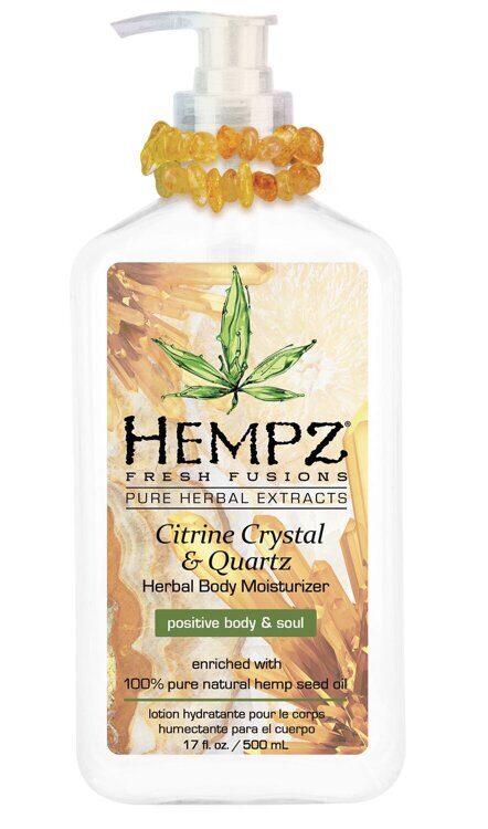 Увлажняющее молочко с мерцающим эффектом для тела Citrine Crystal & Quartz Body Moisturizer, 500 мл Hempz