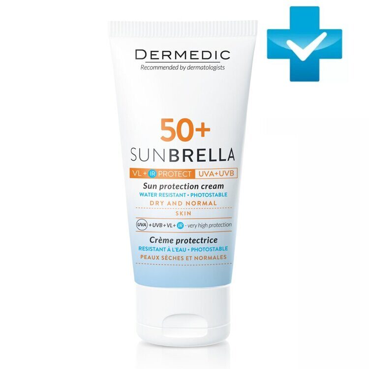 Солнцезащитный крем для сухой и нормальной кожи SPF 50+ Sun Protection Cream Dry and Normal Skin, 50 г Dermedic