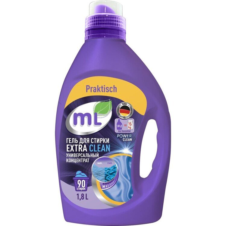 ML Гель для стирки EXTRA CLEAN универсальный концентрат,  1,8 л MEINE LIEBE