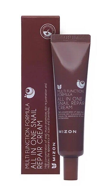 МЗ Крем для лица с муцином улитки  All In One Snail Repair Cream 35мл MIZON