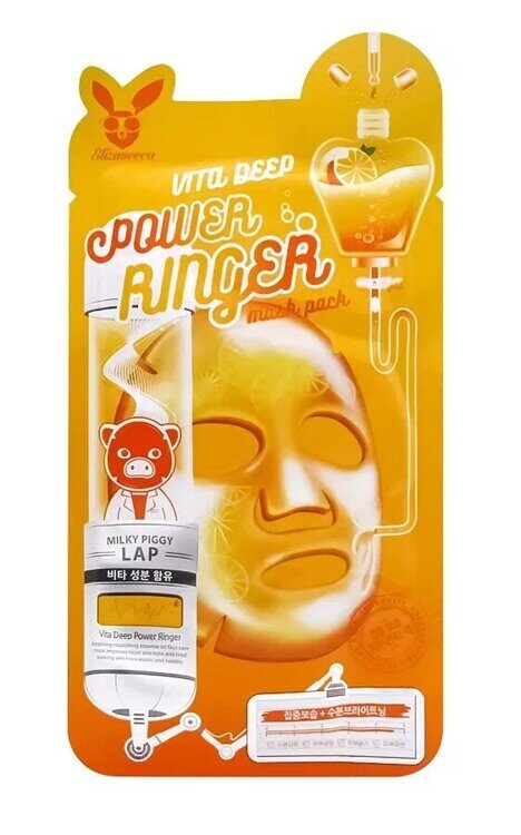 ЕЛЗ Тканевая маска с витаминным комплексом Power Ringer Mask Pack Vita Deep 23мл ELIZAVECCA