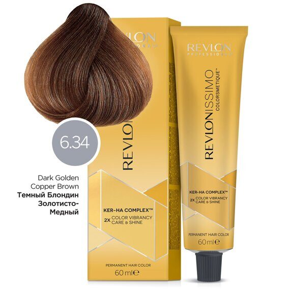 Revlonissimo Colorsmetique High Coverage 6-34 ореховый Темный Блондин 60мл Revlonissimo Colorsmetique High Coverage 6-34 ореховый Темный Блондин 60мл